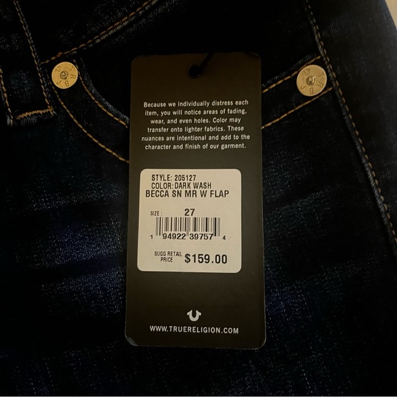 NWT Bootcut True Religion Jeans - Picture 2 of 3